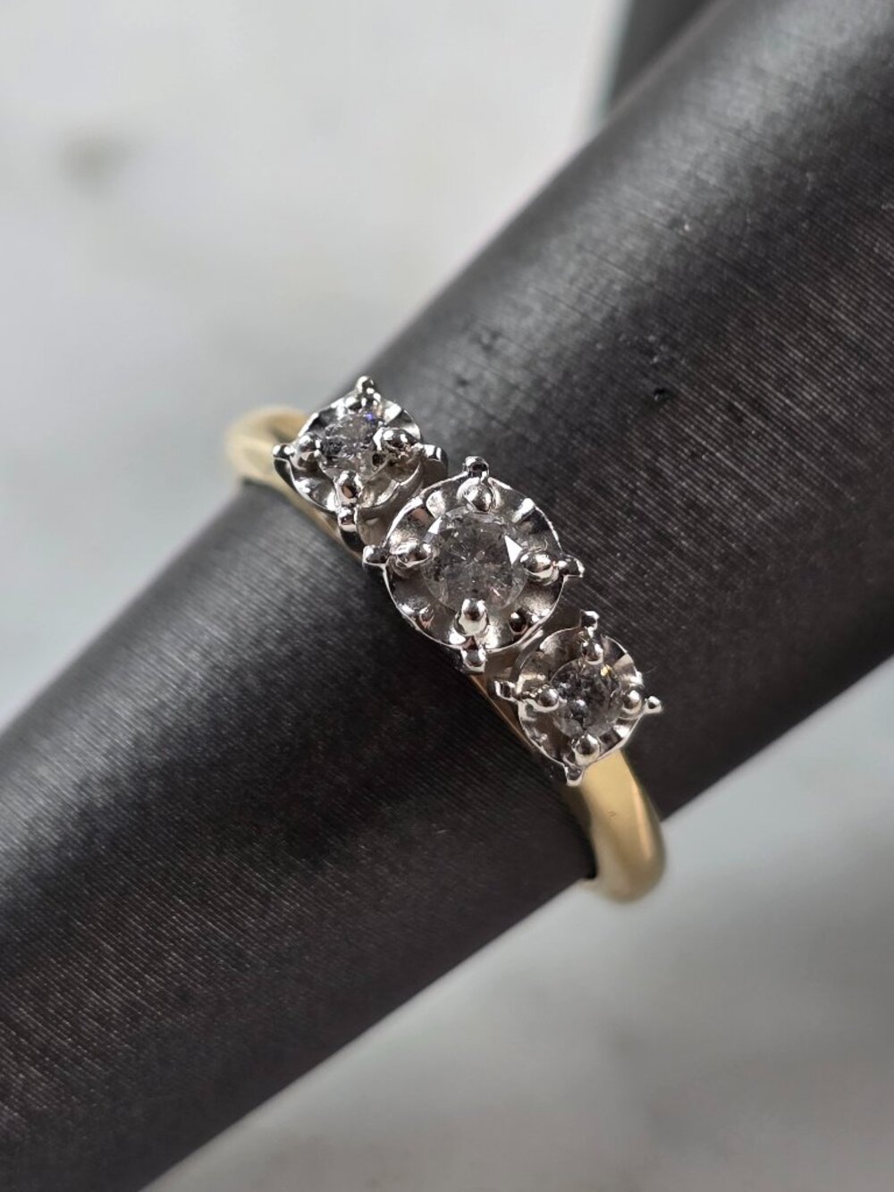 Womens Vintage Estate 10K Yellow Gold Diamond Ring 2.5g E5187